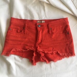Roxy Red/Orange Denim Shorts Size 1/25